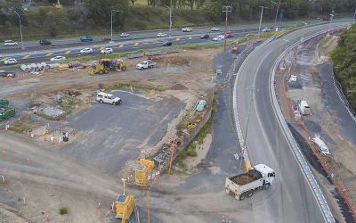 Drone photography HS Roads M1 interchange Brisbane