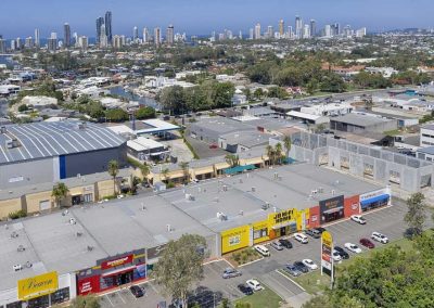 Drone photography of large format building for lease at Bundall Gold Coast