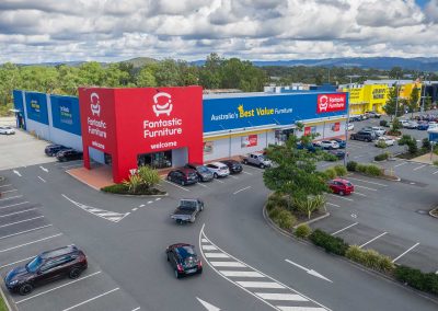 Drone video at the Homeworld Helensvale Shopping Centre looking west